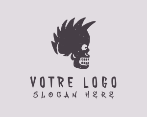 Hip Hop - Skull Mohawk Tattoo logo design