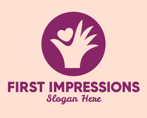 Purple Heart & Hand  logo design