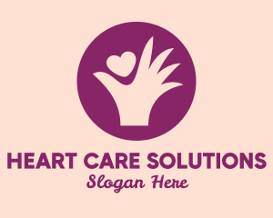 Purple Heart & Hand  logo design