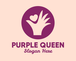 Purple Heart & Hand  logo design