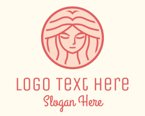 Lodging - Pink Woman Circle logo design