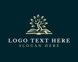 Library - Book Reading Tree logo design