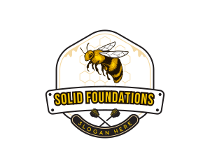 Honey Bee Hive Logo