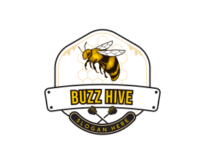 Hive - Honey Bee Hive logo design