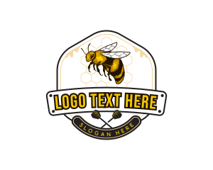 Beeswax - Honey Bee Hive logo design
