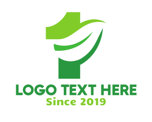 Numeral - Green Plant Number 1 logo design