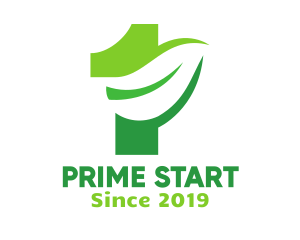 First - Green Plant Number 1 logo design