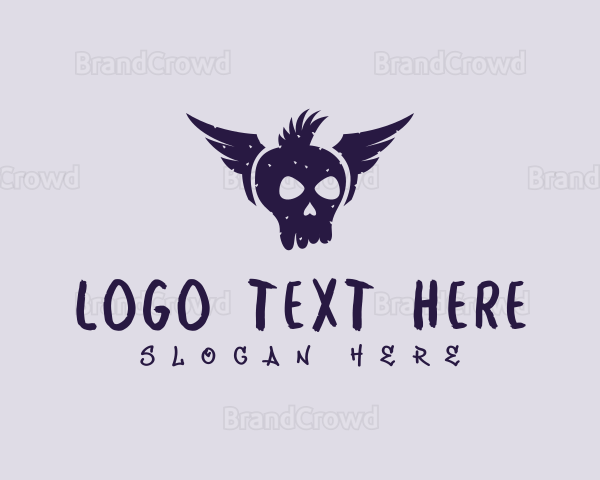 Skull Wing Punk Logo