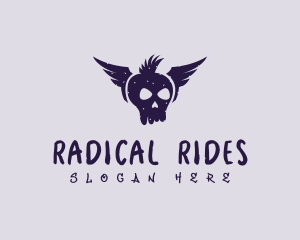 Skull Wing Punk logo design