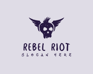 Skull Wing Punk logo design