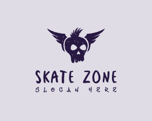 Skull Wing Punk logo design