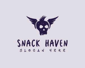 Skull Wing Punk logo design