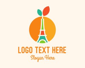 Eiffel Tower - Orange Fruit Eiffel Tower logo design