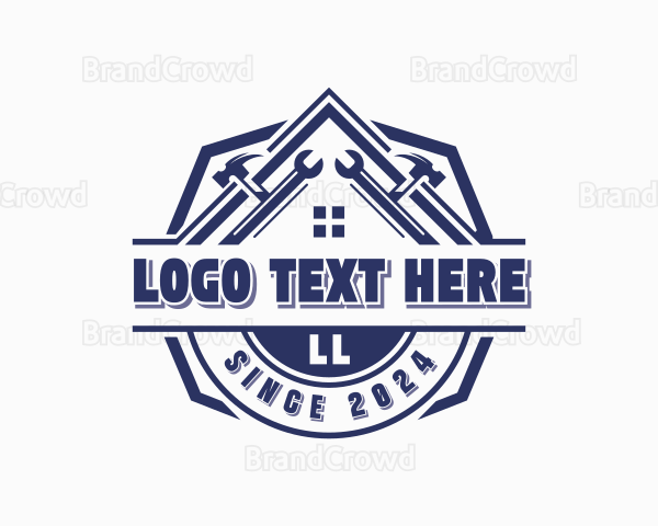 Hammer Wrench Carpentry Logo