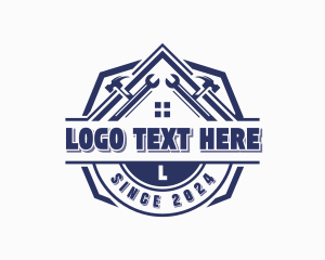 Hammer Wrench Carpentry Logo