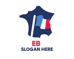 France Flag Map Logo