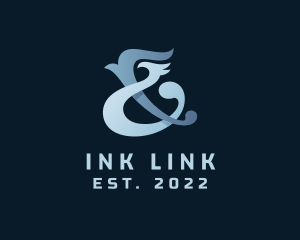 Ligature - Bird Wings Ampersand logo design