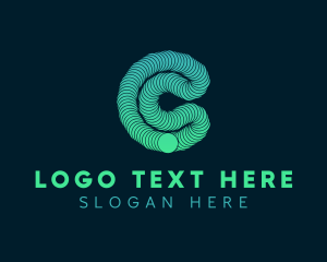 Optical Illusion - Slinky Letter C logo design