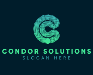 Slinky Letter C logo design