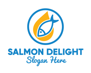 Salmon - Water Fish Seafood logo design