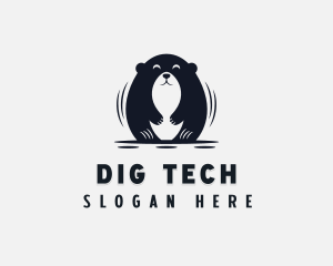 Groundhog Digging Animal logo design