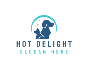 Cat Dog Grooming logo design