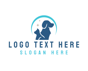Veterianary - Cat Dog Grooming logo design