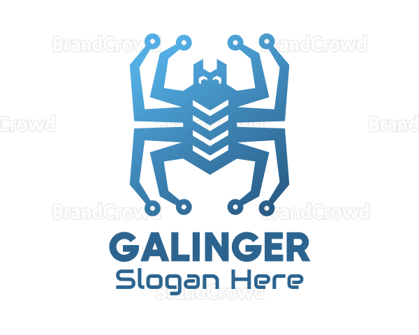 Blue Digital Web Spider Logo