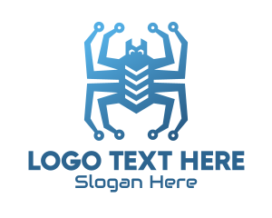 Bug - Blue Digital Web Spider logo design