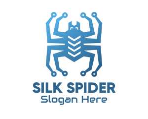 Blue Digital Web Spider logo design