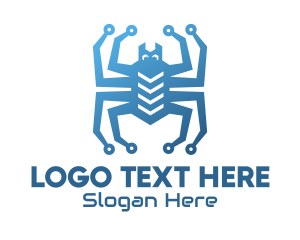 Web - Blue Digital Web Spider logo design