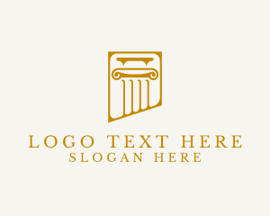 Law - Law Pillar Column logo design
