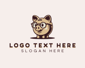 Eyeglasses - Pig Money Savings logo design