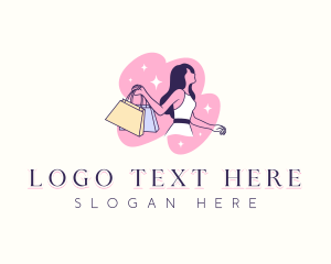 Fashion - Woman Shopping Bag logo design