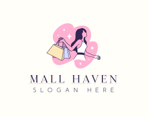 Woman Shopping Bag logo design