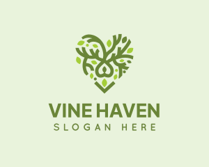 Heart Vine Love logo design