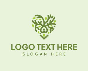 Leaf - Heart Vine Love logo design