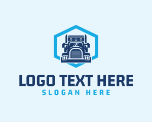 Truck - Trucking Logistics Hexagon logo design