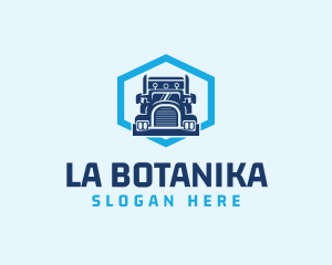 Trucking Logistics Hexagon Logo