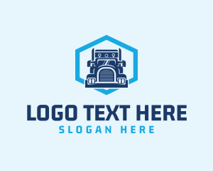 Trucking Logistics Hexagon Logo