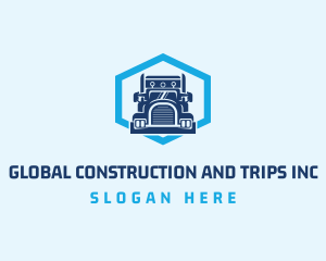 Trailer - Trucking Logistics Hexagon logo design