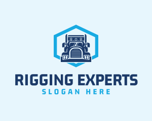 Rigging - Trucking Logistics Hexagon logo design