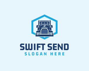 Send - Trucking Logistics Hexagon logo design