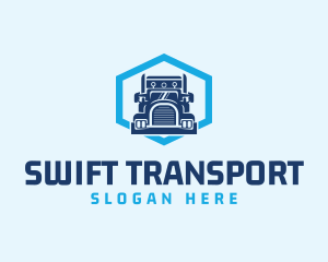 Conveying - Trucking Logistics Hexagon logo design