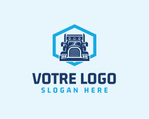 Vehicle - Trucking Logistics Hexagon logo design