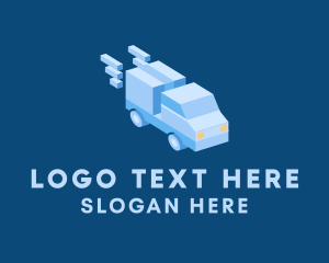 Logistics - 3D Truck Transportation logo design