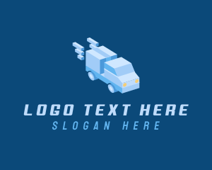 3d - 3D Truck Transportation logo design