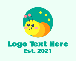 Kids - Cute Nursery Caterpillar logo design