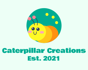 Cute Nursery Caterpillar  logo design