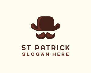 Mustache Gentleman Hat Logo